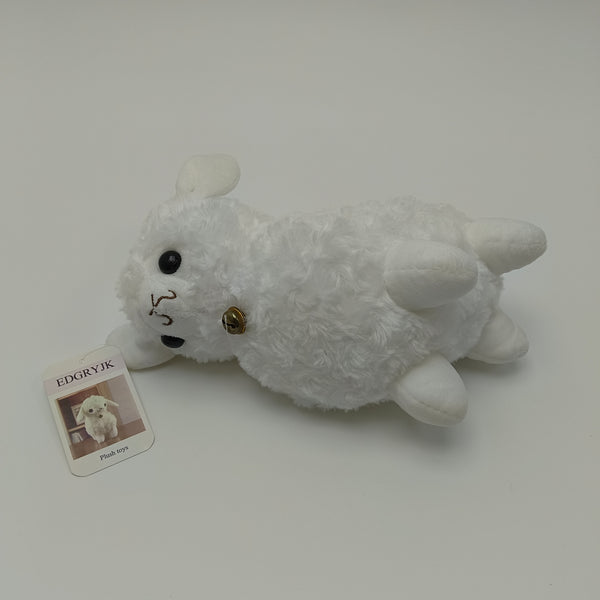 EDGRYJK Plush toys Cute White Stuffed Animal with Bell, Soft Fluffy Toy for Kids, Baby