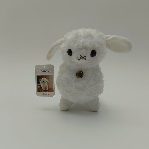EDGRYJK Plush toys Cute White Stuffed Animal with Bell, Soft Fluffy Toy for Kids, Baby