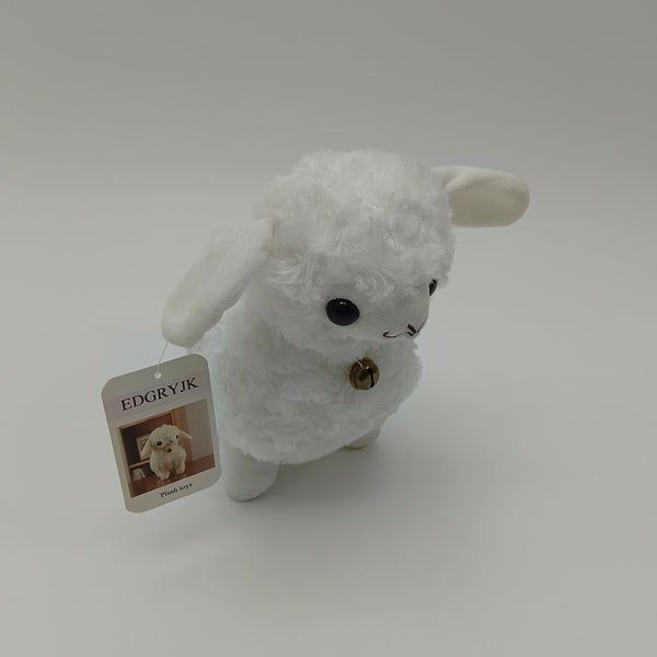 EDGRYJK Plush toys Cute White Stuffed Animal with Bell, Soft Fluffy Toy for Kids, Baby