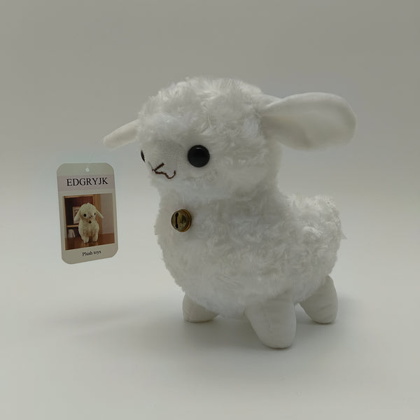 EDGRYJK Plush toys Cute White Stuffed Animal with Bell, Soft Fluffy Toy for Kids, Baby
