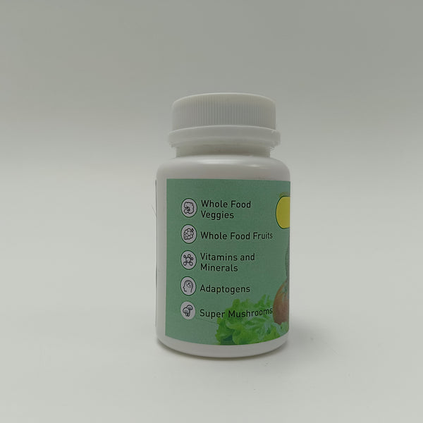 Chrxbei Dietary supplements for human consumption Whole Food Based with Veggies, Fruits, Vitamins, Adaptogens & Super Mushrooms, 50 Capsules for Daily Nutritional Support