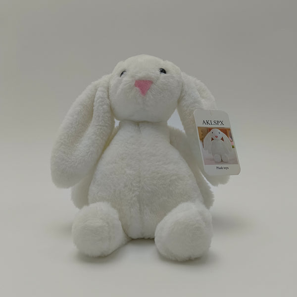 AKLSPX Plush toys White Bunny Rabbit Plush Toy, Soft Stuffed Animal with Pink Nose and Floppy Ears