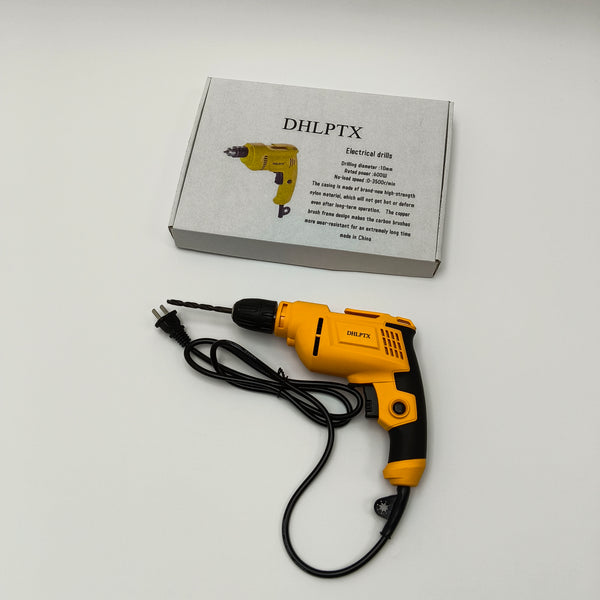 DHLPTX Electrical drills 600W Corded Power Drill, 10mm Drilling Diameter, Yellow
