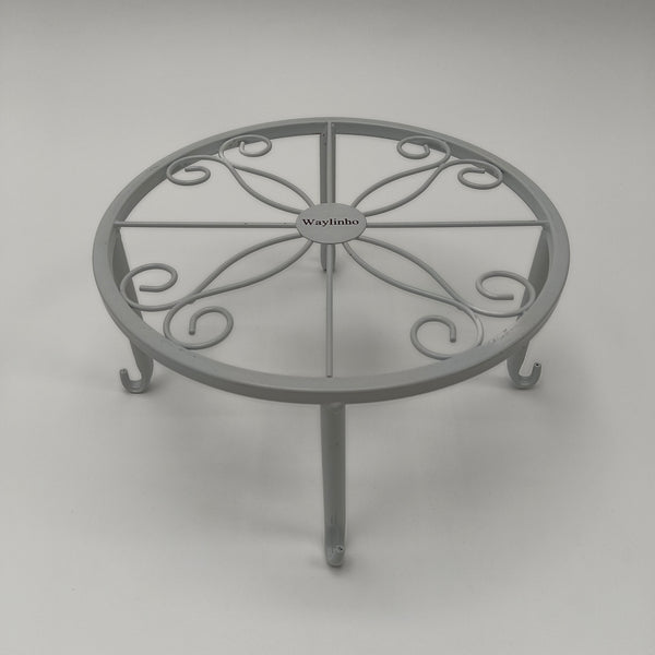 Waylinho Plant racks Round Metal Decorative Plant Rack with Scrollwork Design