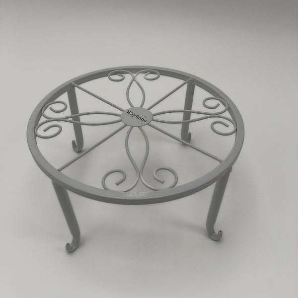 Waylinho Plant racks Round Metal Decorative Plant Rack with Scrollwork Design