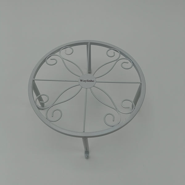 Waylinho Plant racks Round Metal Decorative Plant Rack with Scrollwork Design