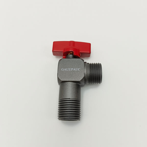 GAUUPAUC Valves being parts of machines Angle Ball Valve with Check Valve, Copper Core, Red Handle, Threaded Connection