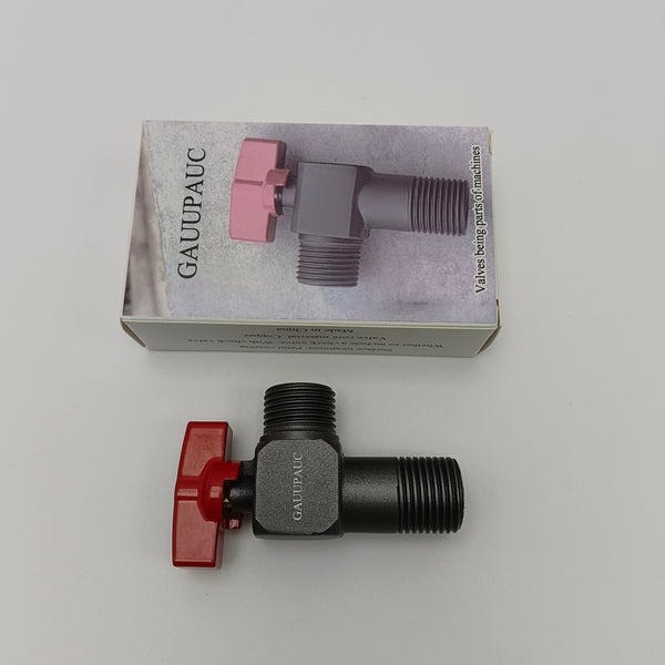 GAUUPAUC Valves being parts of machines Angle Ball Valve with Check Valve, Copper Core, Red Handle, Threaded Connection