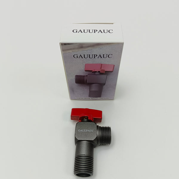 GAUUPAUC Valves being parts of machines Angle Ball Valve with Check Valve, Copper Core, Red Handle, Threaded Connection