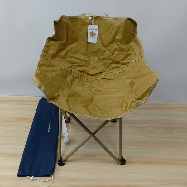 OkOasis CAMP outdoor furniture Foldable camping chairs with side pocket, brown