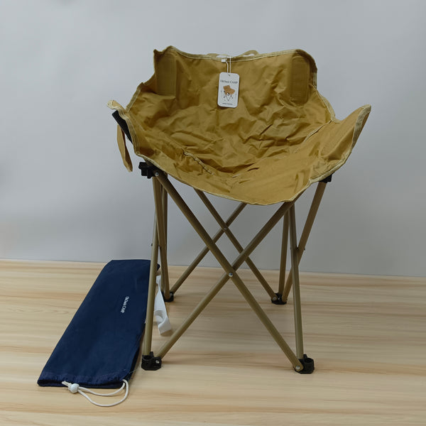OkOasis CAMP outdoor furniture Foldable camping chairs with side pocket, brown