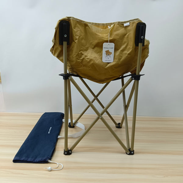 OkOasis CAMP outdoor furniture Foldable camping chairs with side pocket, brown