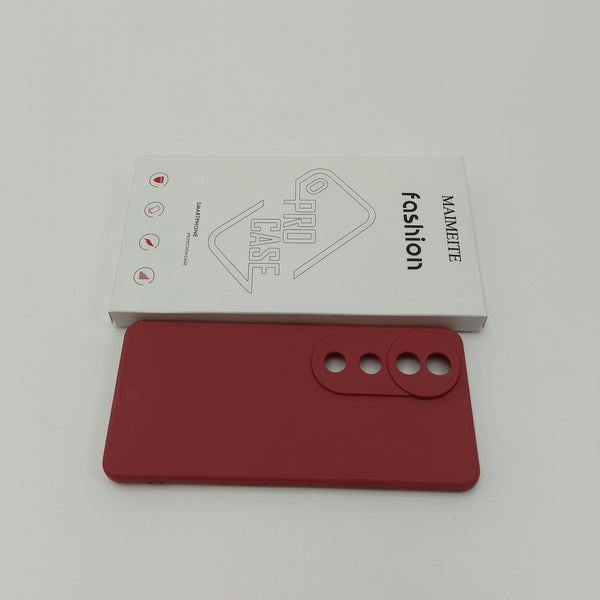 MAIMEITE Covers for smartphones Smartphone Protection Case, Burgundy Red Silicone with Camera Lens Cover, Matte Finish