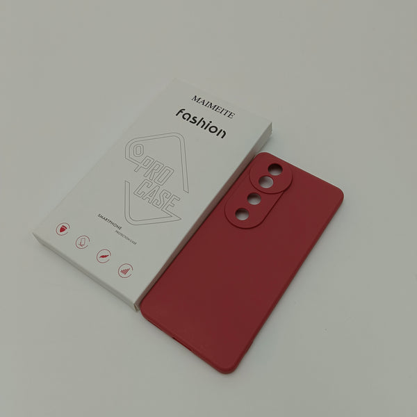 MAIMEITE Covers for smartphones Smartphone Protection Case, Burgundy Red Silicone with Camera Lens Cover, Matte Finish