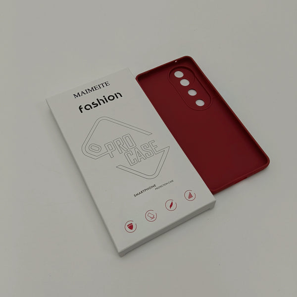MAIMEITE Covers for smartphones Smartphone Protection Case, Burgundy Red Silicone with Camera Lens Cover, Matte Finish