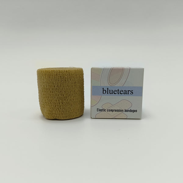 bluetears Elastic compression bandages Self-Adhesive Elastic Compression Bandages, Spandex Material, Brown, 5cm x 4.5m