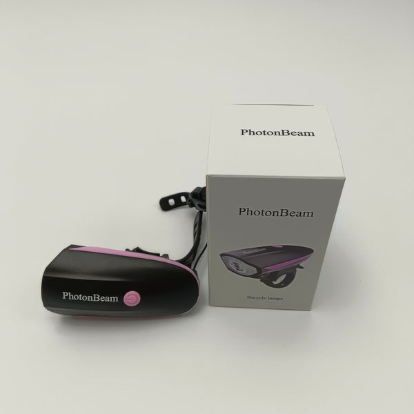 PhotonBeam Bicycle lamps ABS Material Bicycle Light, 250 Lumens, Black with Pink Accents