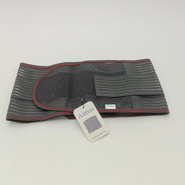 Aimoo Waist trimmer exercise belts Adjustable Waist Trimmer Exercise Belt with Mesh Panels and Red Trim