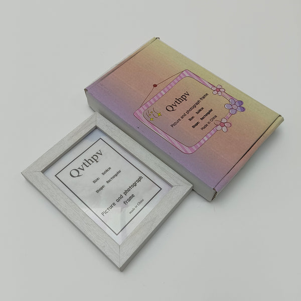 Qvthpv Picture and photograph frame Rectangular Picture and Photograph Frame, 11x14cm, White Wood Finish