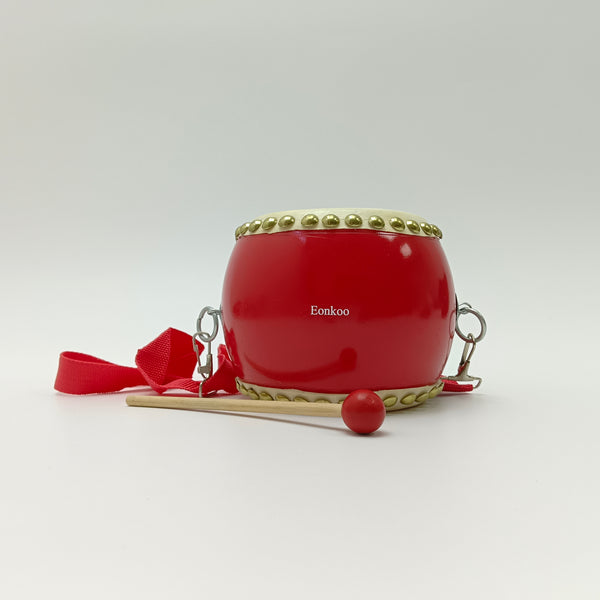 Eonkoo Musical toys Red Wooden Percussion Instrument with Drumstick and Shoulder Strap