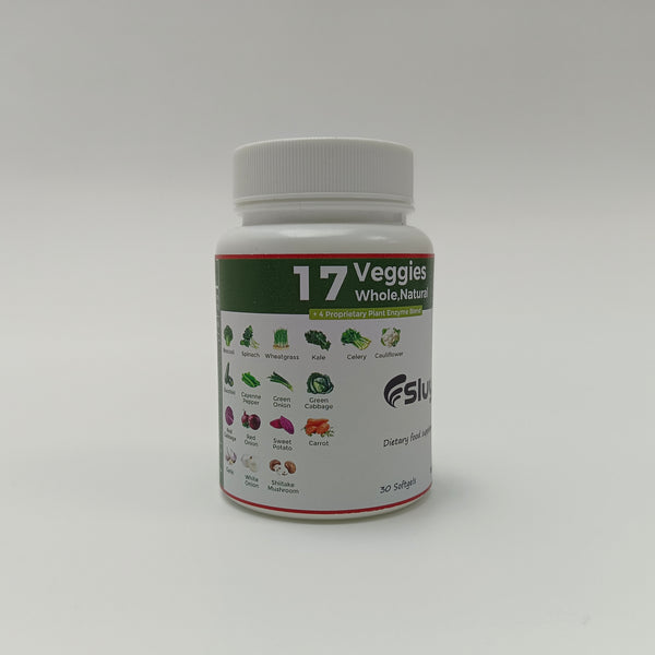 Sluyil Dietary food supplements 17 Veggies Whole, Natural Dietary Food Supplement, 30 Softgels