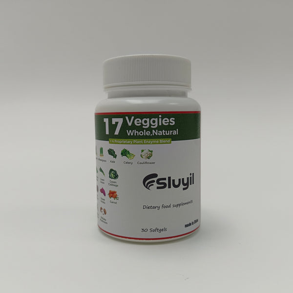 Sluyil Dietary food supplements 17 Veggies Whole, Natural Dietary Food Supplement, 30 Softgels