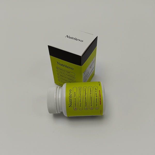 Nutritevo Health food supplements Delicious Taste, Pre, Pro, Postbiotics, Balanced Digestion, Antioxidant Support, for Daily Wellness