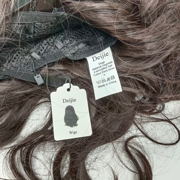 Deijie Wigs Dark Brown, 35CM Length Curly Synthetic Wig with Box