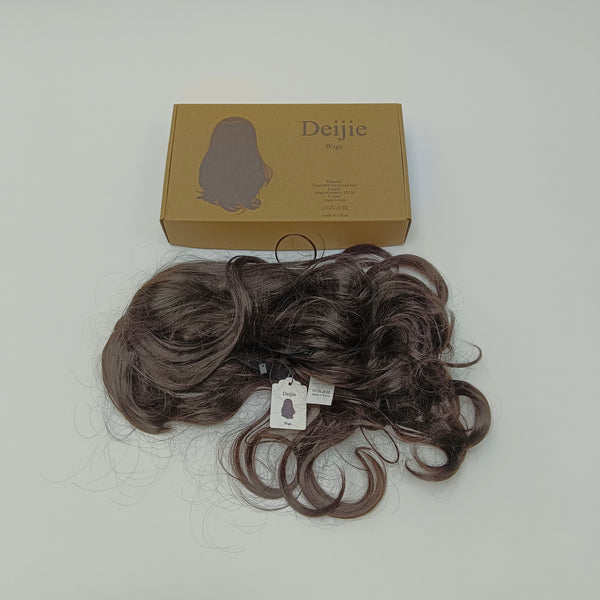 Deijie Wigs Dark Brown, 35CM Length Curly Synthetic Wig with Box