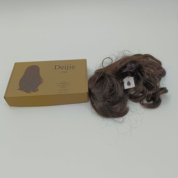 Deijie Wigs Dark Brown, 35CM Length Curly Synthetic Wig with Box