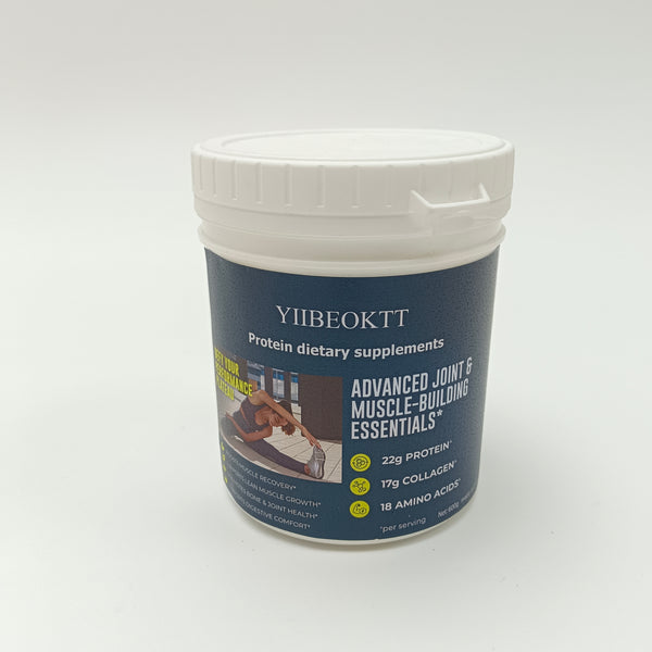 YIIBEOKTT Protein dietary supplements Advanced Joint & Muscle-Building Essentials with 22g Protein, 17g Collagen & 18 Amino Acids per Serving (600g)