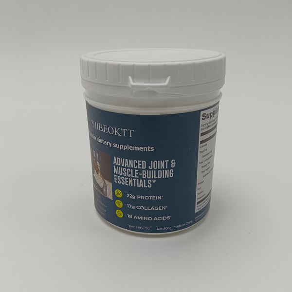 YIIBEOKTT Protein dietary supplements Advanced Joint & Muscle-Building Essentials with 22g Protein, 17g Collagen & 18 Amino Acids per Serving (600g)