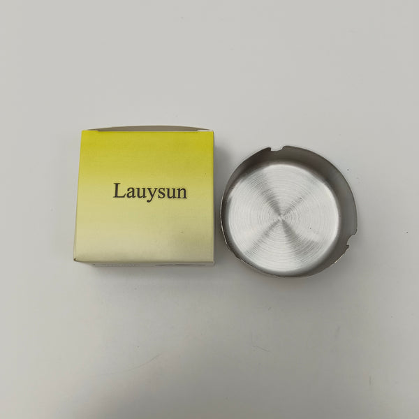 Lauysun Ashtrays Classic Silver Round Metal Ashtray with Beveled Edge, 8x3cm