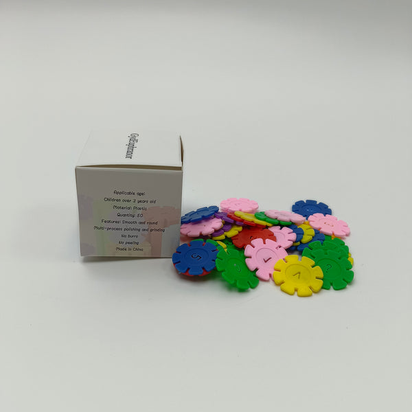 GydEuphranor Toy construction blocks 50 pieces of children's snowflake toy building blocks, plastic, for over 3 years old