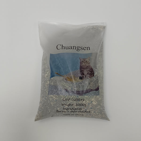 Chuangsen Cat litters Borax tofu mixed cat litter | 2000g, natural ingredients, highly effective in clumping and deodorizing