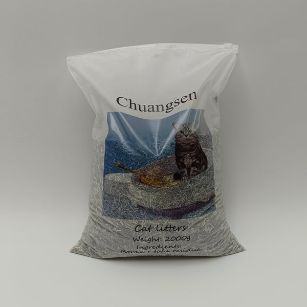 Chuangsen Cat litters Borax tofu mixed cat litter | 2000g, natural ingredients, highly effective in clumping and deodorizing
