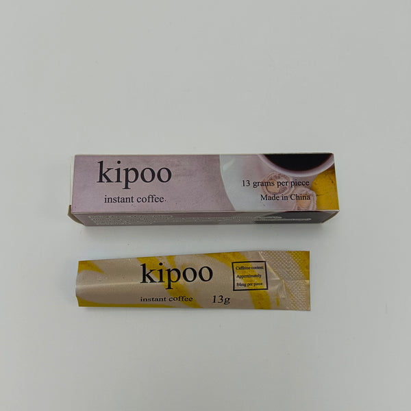 kipoo instant coffee 13g individual packaging, ready to dissolve in either hot or cold water, 0 added pure coffee powder