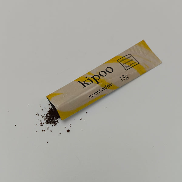 kipoo instant coffee 13g individual packaging, ready to dissolve in either hot or cold water, 0 added pure coffee powder