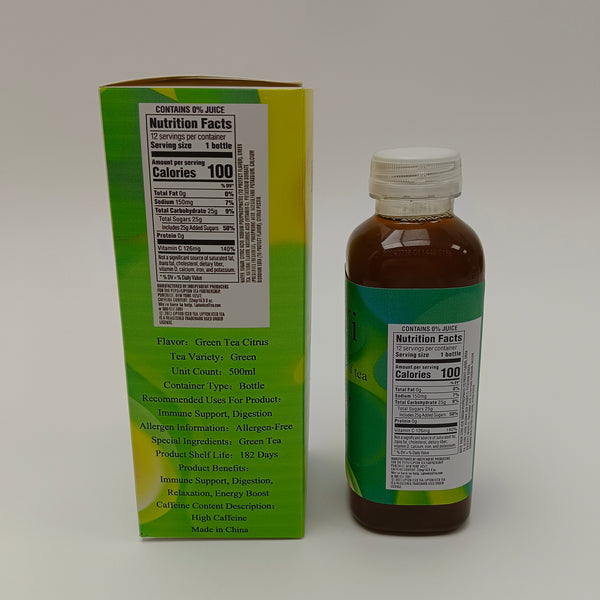 KeeYi beverages made of tea Green Tea Citrus-flavored Tea Beverage | High Vitamin C, 0 Fat, Instant Functional Tea, 500ml