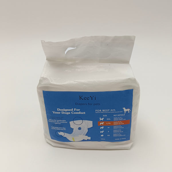 KeeYi Diapers for pets Adjustable waistband, hair-friendly fastener