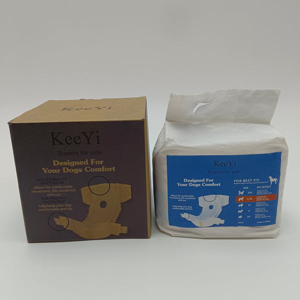 KeeYi Diapers for pets Adjustable waistband, hair-friendly fastener