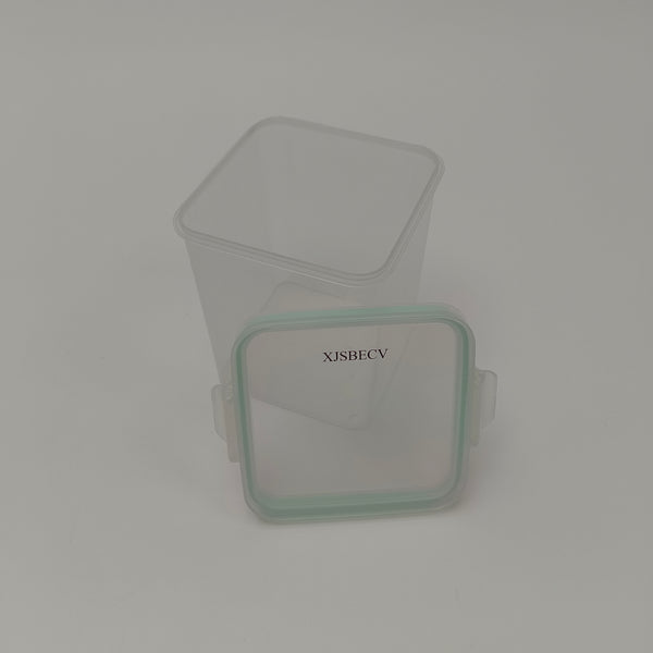 XJSBECV Containers for household use Plastic Food Container with Lid, Clear Kitchen Organizer for Snacks, Spices, Small Items
