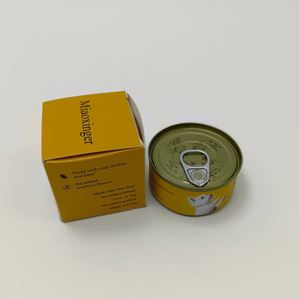 Miaoxinger Canned foodstuffs for dogs 80g Wet Dog Food with Real Chicken & Beef, Easy-Open Pull-Tab Can