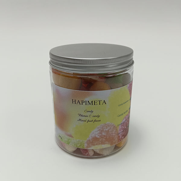 HAPIMETA Candy Mixed Fruit Flavor, 200g Jar, Low Sweetness, Refreshing & Nutritious, Ideal for Kids & Adults