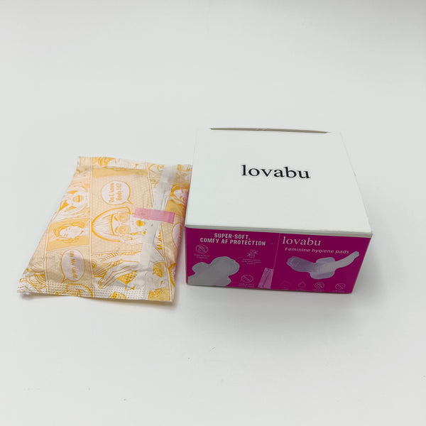 lovabu Feminine hygiene pads Disposable Sanitary Napkins, Heavy to Extra Heavy Absorbency, Individually Wrapped