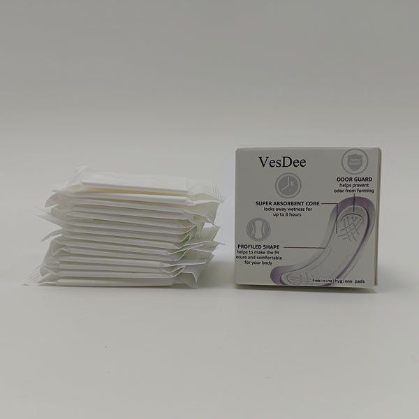 VesDee Feminine hygiene pads Super Absorbent & Odor-Control, All-Day Comfort & Leak Protection, Individually Wrapped