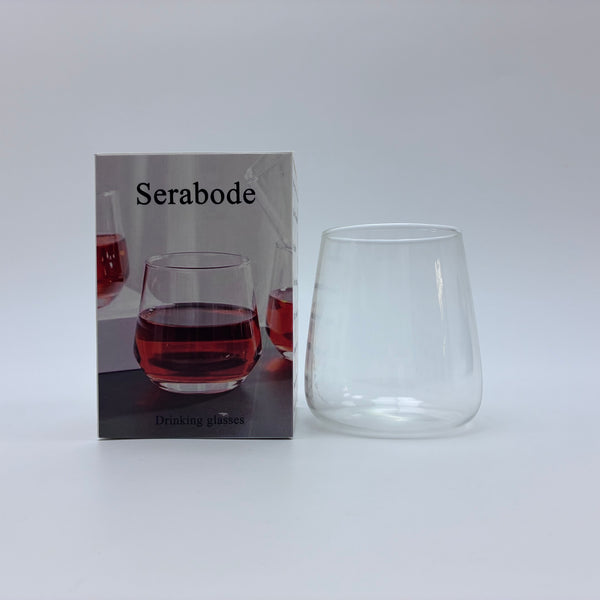 Serabode Drinking glasses 450ml Glass Cup, Simple Design Clear Drinking Glasses for Water, Juice, Whiskey, Daily Use