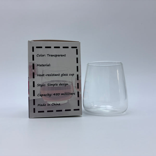 Serabode Drinking glasses 450ml Glass Cup, Simple Design Clear Drinking Glasses for Water, Juice, Whiskey, Daily Use