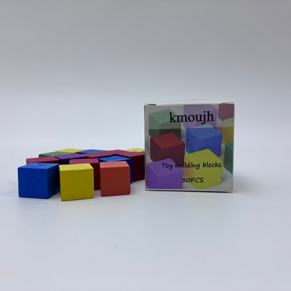 kmoujh Toy building blocks 30PCS Toy Building Blocks, Classic Wooden Blocks for Toddlers, Early Educational Stacking Cubes for Kids