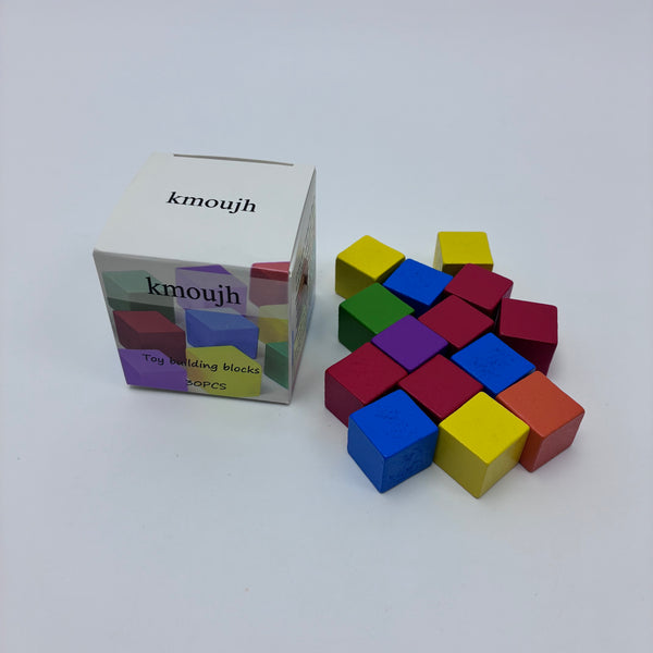 kmoujh Toy building blocks 30PCS Toy Building Blocks, Classic Wooden Blocks for Toddlers, Early Educational Stacking Cubes for Kids
